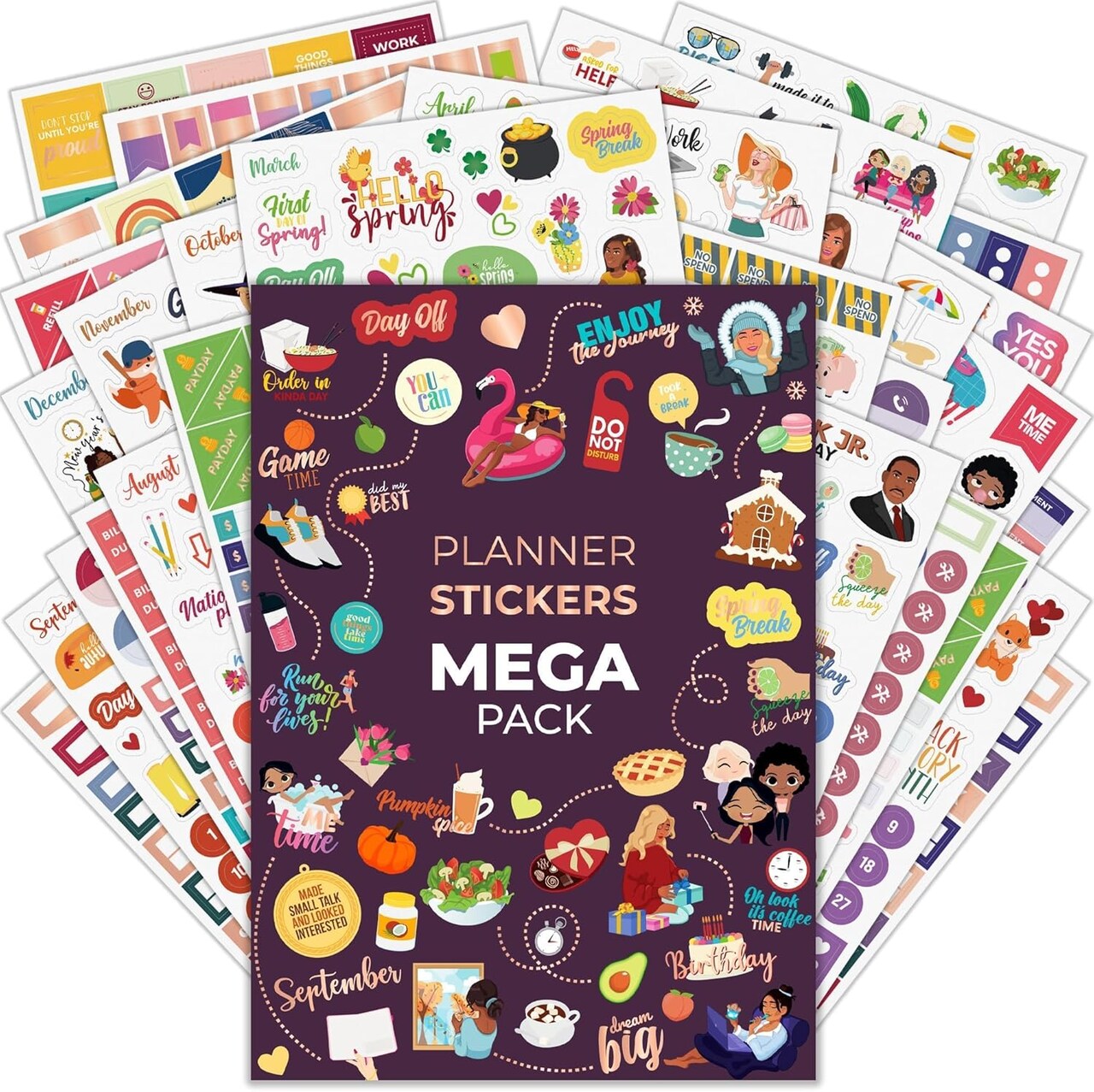2000+ Small Planner Stickers Pack (Mega Pack) 5.3 x 7.5 x 0.2 inches
